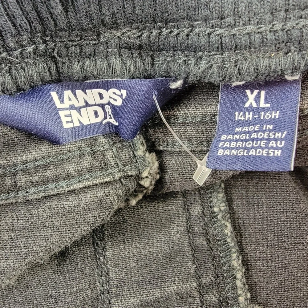 Lands End Boys Jogger Jeans XL 14 16 Dark Wash Comfort Waist Stretch Black Denim